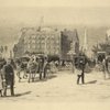 Broadway and Fifth Avenue, in front of Fifth Avenue Hotel, looking north, past the Worth monument. Left: Frank M. Gregory. 