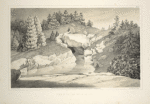 View of the cave facing the lake. From Central Park Album, 1862