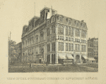 View of the southeast corner of 23rd Street & 6th Ave. [Booth's Theatre; shows 6th Ave. horse-car]