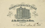 Hotel letter-heads. Gilsey House, New York cor. Broadway and 29th Street. J. H. Breslin & Bro. proprietors New York, 1893.