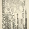 Lithographs of New York in 1904. Broadway from Bowling Green