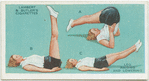 Exercises for women: leg raising and lowering.