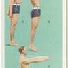 Exercises for men: heel raising and knee bending.