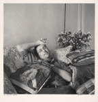 Tony Kushner with Karl Marx pillows. New York, NY.