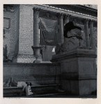 The New York Public Library at night.