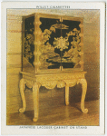 Japanese lacquer cabinet on stand.