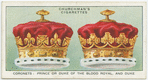 Coronets: Price or Duke of the Blood Royal, and Duke.