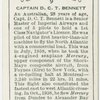 Captain D. C. T. Bennett.