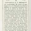 Captain D. C. T. Bennett.