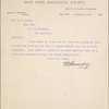Letter to D.B. Austin from New York Zoological Society