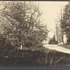 North Road, front of Jayne Hill, old house, apple blossoms, West Hills, L.I.