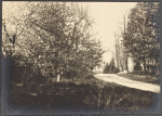 North Road, front of Jayne Hill, old house, apple blossoms, West Hills, L.I.