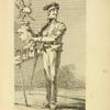 Street vendor with classical sculptural heads and figurines of a horse and an elf
