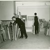 Art Exhibits - American Art Today - Men in room with painting submissions
