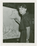 Art Exhibits - American Art Today - Marion Greenwood demonstrates drawing