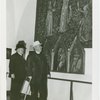 Art Exhibits - Masterpieces of Art Exhibit - Cardinal Dennis J. Dougherty and Father Henry T. Hewey view Triptych of Madonna and Saints