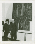 Art Exhibits - Masterpieces of Art Exhibit - Cardinal Dennis J. Dougherty and Father Henry T. Hewey view Triptych of Madonna and Saints