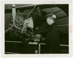 Aviation Exhibit - Jacqueline Cochran receiving plaque from Eleanor Roosevelt