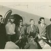 Aviation Exhibit - Grover Whalen, Howard Hughes and group with plane