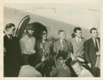 Aviation Exhibit - Grover Whalen, Howard Hughes and group with plane