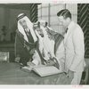 Bahrain, Sheikh Mohamed bin Isa signing guestbook