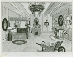 Borden, cartoon of Elsie the cow in boudoir