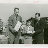 Ballantine - Grover Whalen holding money for Ruth Askenas to sign