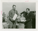 Ballantine - Grover Whalen holding money for Ruth Askenas to sign