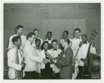 Bands - Prize Winners - Receiving trophy