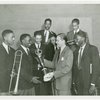Bands - Prize Winners - Receiving first prize trophy