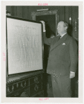 Bill of Rights Exhibit - Dr. A.S.W. Rosenbach with manuscript