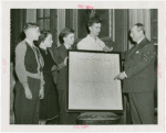 Bill of Rights Exhibit - Dr. A.S.W. Rosenbach and group with manuscript