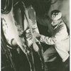 Borden - Cows - Milking - Man and cow