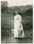 Borden - Cows - Milking - Woman carrying pails