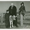 Borden - Jeffers, Henry (Inventor of Rotolactor, President of Walker-Gordon) - With grandchildren and cow