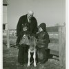 Borden - Jeffers, Henry (Inventor of Rotolactor, President of Walker-Gordon) - With grandchildren and cow