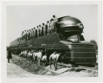 Boy Scouts - On locomotive