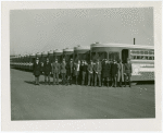 Buses - Greyhound Lines - Uniformed men in front of bus