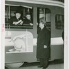 Buses - Greyhound Lines - Grover Whalen, Fiorello LaGuardia and man in bus