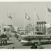 Buses - Greyhound Lines - In front of Administration Building and Bridge of Tomorrow