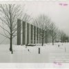 Business Systems and Insurance Building - Columns and trees in snow