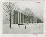 Business Systems and Insurance Building - Columns and trees in snow