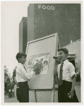 Children - Art Classes - Boy draws boy eating hotdog