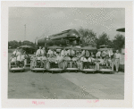 Children - Crippled Children's Outing - Children on American Express Chairs in front of train