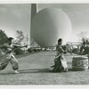 China Participation - Entertainers - Man with drums, man with spear and woman with swords