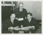 Chrysler Corp. - Harvey Gibson and K.T. Keller signing contract