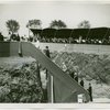Construction - Ceremonies and Events - Grover Whalen and others ascending platform at Theme Center groundbreaking