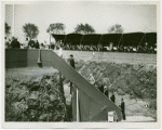 Construction - Ceremonies and Events - Grover Whalen and others ascending platform at Theme Center groundbreaking