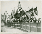 Construction - Ceremonies and Events - Men in costume with flags at Theme Center groundbreaking