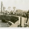 Construction - Ceremonies and Events - Men holding flags at Theme Center groundbreaking